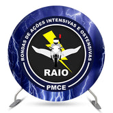 Lofaris Black And Blue Motorcycle Theme Round Backdrop Kit